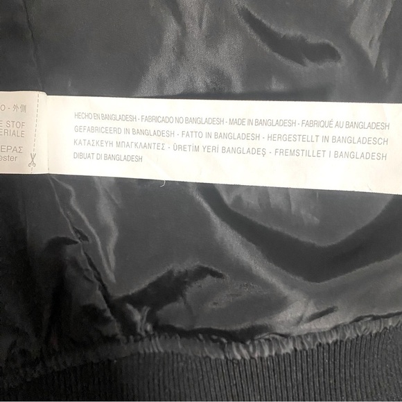 Zara Black Diamond Quilted Bomber Jacket with Pockets Full Zip Unique Y2K EUC - Picture 12 of 13